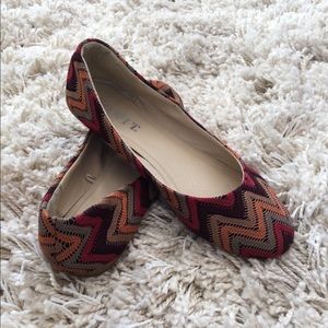 Mixit Chevron Print Flats